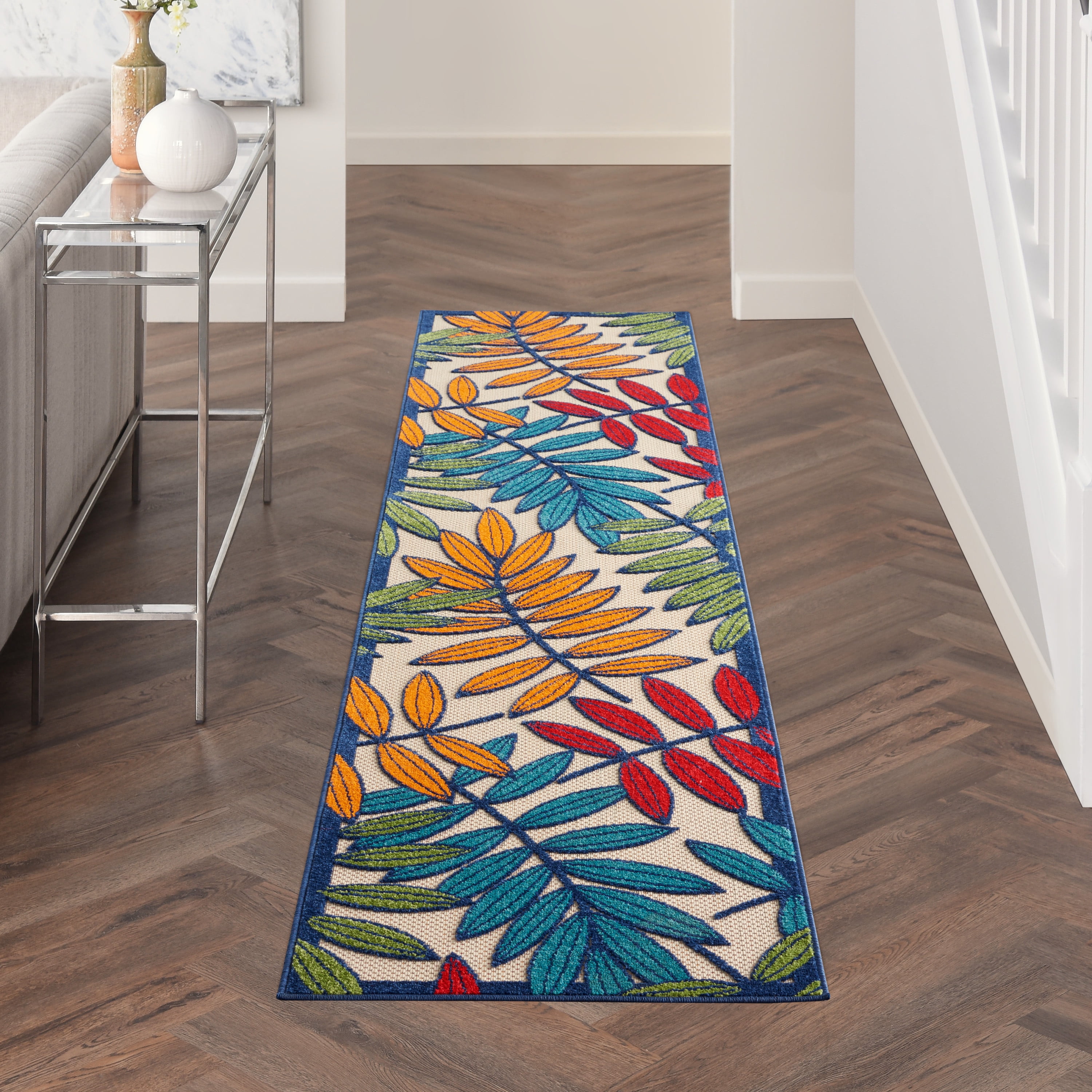 Nourison Aloha Indooroutdoor Botanical Multicolor Area Rug Walmart