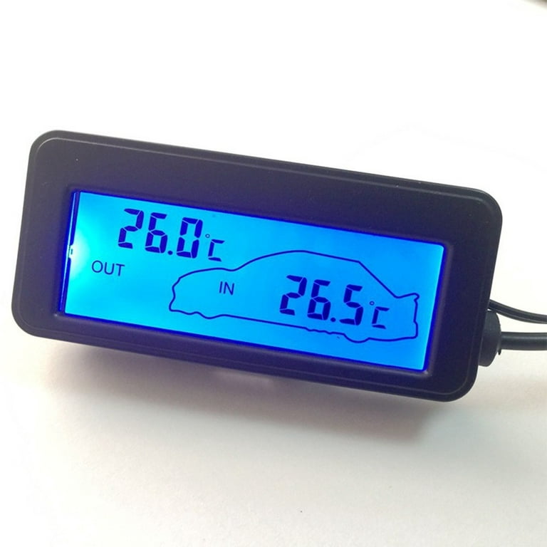 12V Car LCD Digital Display In/Outside Thermometer Temperature Gauge