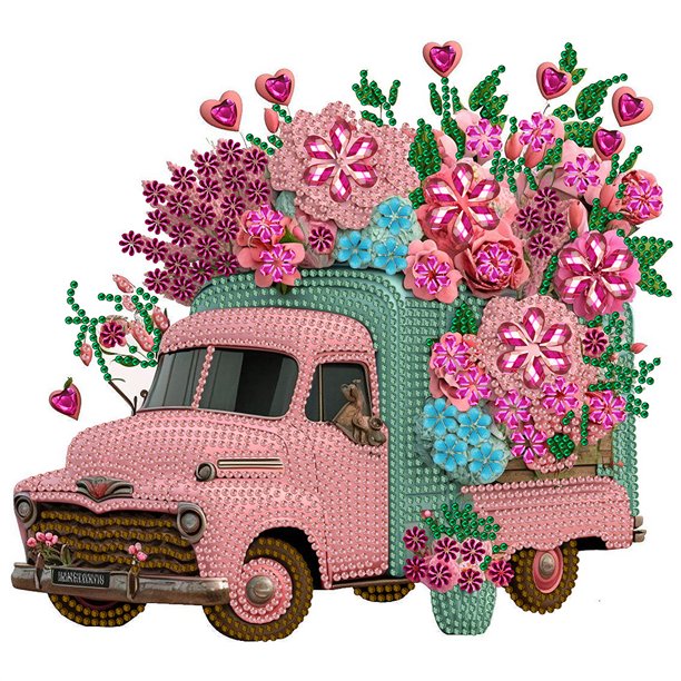 Pintura de diamante 5D DIY Kit de taladro en forma especial parcial Decoración de coche vintage (K292) Hugtrwg Para estrenar