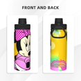 thumbnail image 3 of Botella de agua aislada deportiva de Minnie Mouse, de acero inoxidable, portátil, para exteriores, para viajes, fitness, estudiantes, talla única., 3 of 7