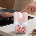 thumbnail image 3 of Electric Mini Garlic Chopper, Cordless USB Food Processor with Portable Veggie Mincer, Rechargeable Kitchen Blender for Onion, Ginger, Chili, Meat, Spices, Baby Food, and Daily Meal Prep, C, 3 of 7