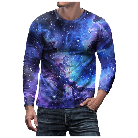 T Shirts for Men 3D Printed Galaxy Solar System Planets Nebula Shirt Funny Graphic Blouse Tee Tops Galaxy Solar System Planets Regular Fit