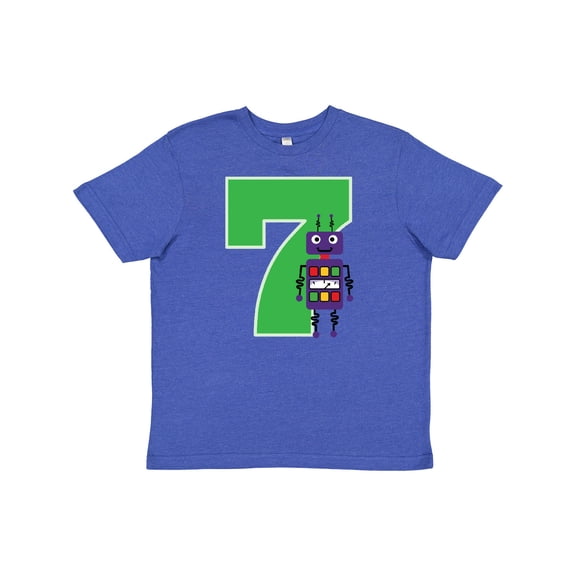 Inktastic 7th Birthday Robot Boys Robotics Youth T-Shirt