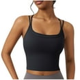 thumbnail image 2 of Summer Women's Tank Tops Built In Bras Sleeveless Round-Neck Solid Casual Regulars Black Summer Tops S-XL, 2 of 5