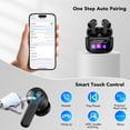 thumbnail image 2 of Touch Screen Wireless Earbuds Bluetooth Headphones with 50H Playtime, Noise Cancelling Headphones with Mic IPX7 Waterproof in Ear Earphones for Pad Android/iOS Phones Gifts for Women Men, Black, 2 of 9