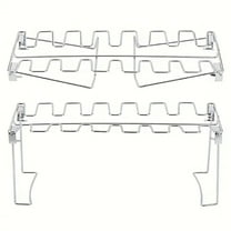 Generic 1PC Stainless Steel Chicken Leg Rack | 14 - Slot Foldable Vertical Grill for Smoker, Grill & Oven