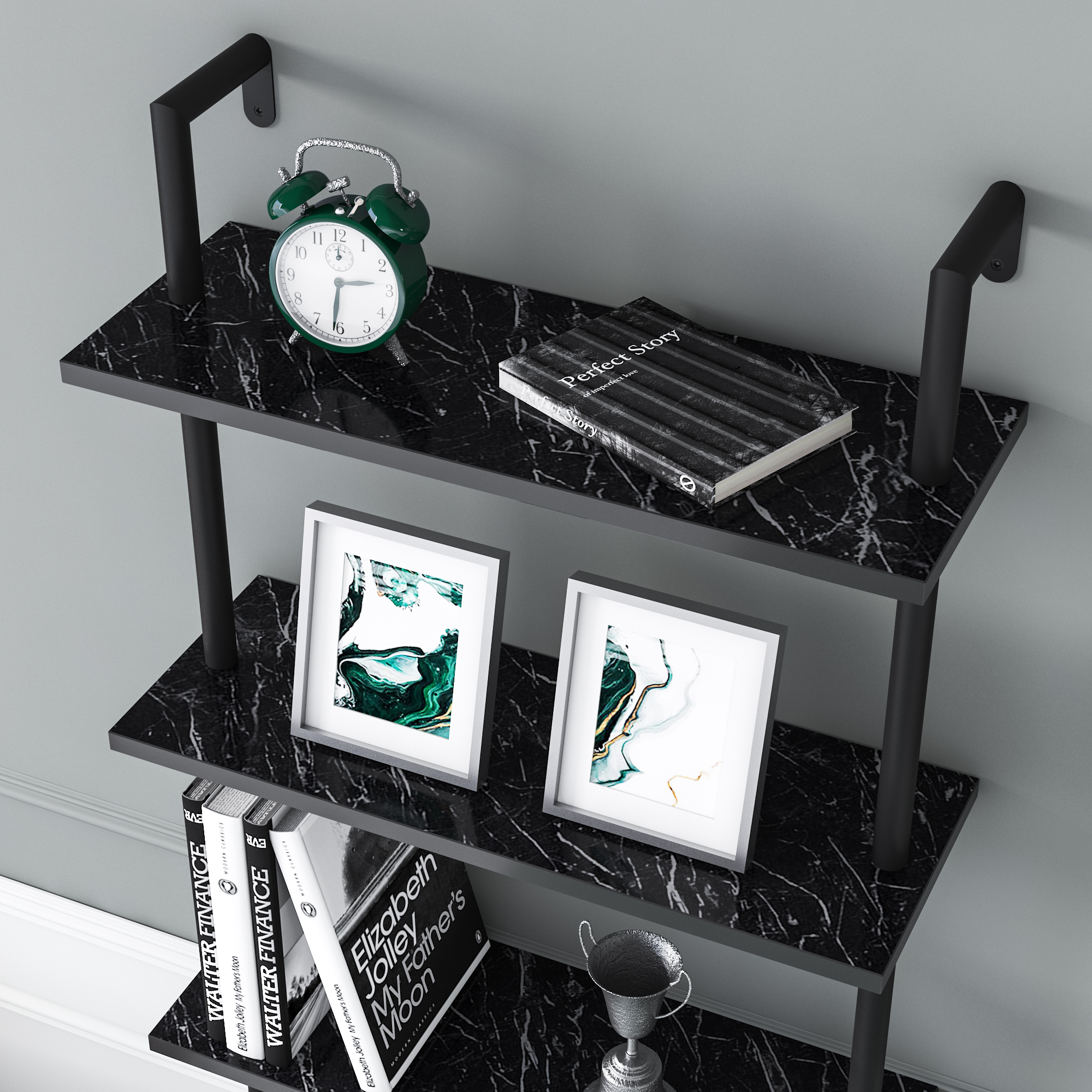Buy Captiver Wall Mount Book Shelf In Dark Acazia Finish at 2% OFF by  Crystal Furnitech
