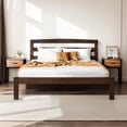 thumbnail image 2 of Subrtex 12" Solid Wood Platform Bed Frame with Headboard, Walnut, Full, 2 of 9