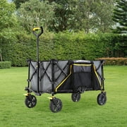 Gorilla Carts Collapsible Folding Wagon Cart - 7 cu ft, 150 lb Capacity - Gray