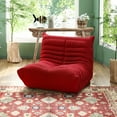 thumbnail image 4 of Magic Home Modern Sectional Sofa Togo Sofa Lazy Sofa Foam Couch Floor Sofa for Bedroom,Living Room,Apartment and Small Space,Single Seat Sofa,Red, 4 of 10