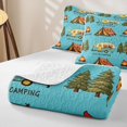 thumbnail image 4 of Manfei Cartoon Camper Quilt Full,Green Trees Full Bedspread Sets,Blue,3pcs, 4 of 7