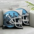 thumbnail image 3 of JEUXUS  Football Style Throw Pillow Covers,Detroit Pillow Case Decoration for Home Sofa Couch, 3 of 5
