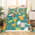 thumbnail image 3 of Dibujos animados Jirafa Funda nórdica León lindo juego de cama Kawaii Dinosaurio Mono Tigre, 3 of 6
