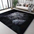 thumbnail image 2 of Area Rugs 4 X 6 ft Rug for Living Room Soft Non Slip Rug Low Pile Simplicity Animals Leopard Printed Area Rugs Bedroom Farmhouse Dining Room, Home Decor Indoor Black Gray, 2 of 7