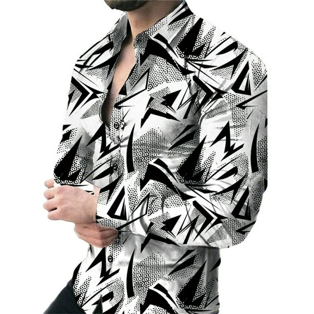 Camisas florales de anacardo para hombre, novedad de primavera de , cárdigan de solapa con estampado 3D, camisa delgada de sección delgada, camisa de manga larga para hombre con botón