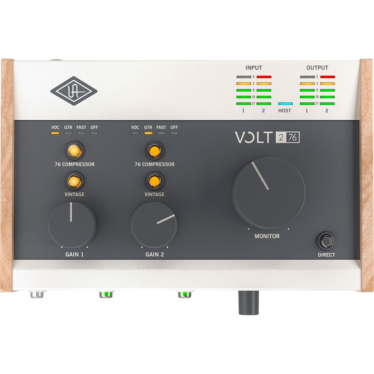 Universal Audio Volt 276 Portable 2x2 USB Type-C Audio/MIDI Interface with Built-In Compressor, Bundle with TAPH100 Headphones and 2x 25' XLR Microphone Cable