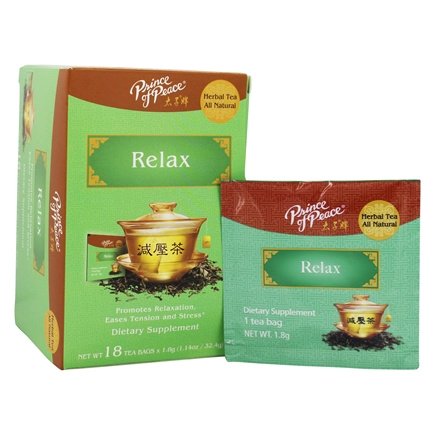 Prince of Peace Herbal Tea All Natural Relax Supplement Tea Sachets, 18