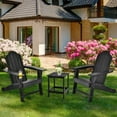 thumbnail image 2 of Costway 4PCS Patio Adirondack Chair Weather Resistant Garden Deck W/Cup Holder Black, 2 of 7
