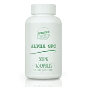 Purisure Alpha GPC Capsules 300 mg (60 Capsules), Alpha Glyceryl Phosphoryl Choline, Nootropics, Cognitive Enhancer, Brain Supplement, Focus Supplement, Better Athletic Performance