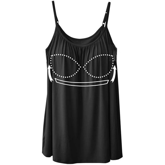 FITVALEN Women's Camisole with Built in Bra Adjustable Straps Tank Tops Loose Casual Cami Sleeveless Summer Tops
