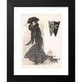 thumbnail image 2 of O. Jones 19x24 Black Modern Framed Museum Art Print Titled - College Girl Walking Cats (1905), 2 of 5