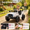 thumbnail image 3 of Jeep 12V Ride on Car with Remote Control/Bluetooth, Jeep Wrangler Rubicon Battery Powered Ride on Truck Toy w/Dual Wheel Suspension, Electric Car for Kids Toddler, White, 3 of 8