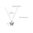 thumbnail image 5 of Brilliance Fine Jewelry Sterling Silver Crystal Butterfly Pendant Necklace, 18", All Ages, 5 of 7