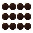 thumbnail image 2 of PULMCheerger 12-Pack Classic Dark Velvet Flocked Christmas Ball Ornaments - 6 cm/2.4 in Decorative Tree Accents for Festive Holiday Spirit, 2 of 7