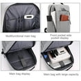 thumbnail image 3 of Mochila para computadora portátil, mochilas de viaje para computadoras portátiles con puerto de carga USB, mochila universitaria, bolsa para computadora, negra, 3 of 6