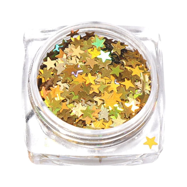 Adornos dorados para uñas con una estrella Lentejuelas doradas con forma de estrella Lentejuelas de colores de 3 mm para la decoración de uñas femeninas