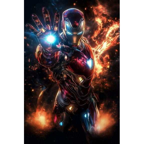 Iron Man 5D Diamond Painting Kits for Adults Justice Diamond Art Paint with Diamonds DIY Painting Kit Paint by Number with Gem Art 12" X 16"