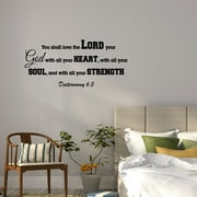 Quote Designs You Shall Love The Lord Deuteronomy 6:5 Religious Wall Decal Sticker