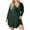 Green, variant on BangWanChi Womens Dresses Formal Women's Flash Dress V-neck Long Sleeve Ruffle Swinging Dress Mini Flash Dress