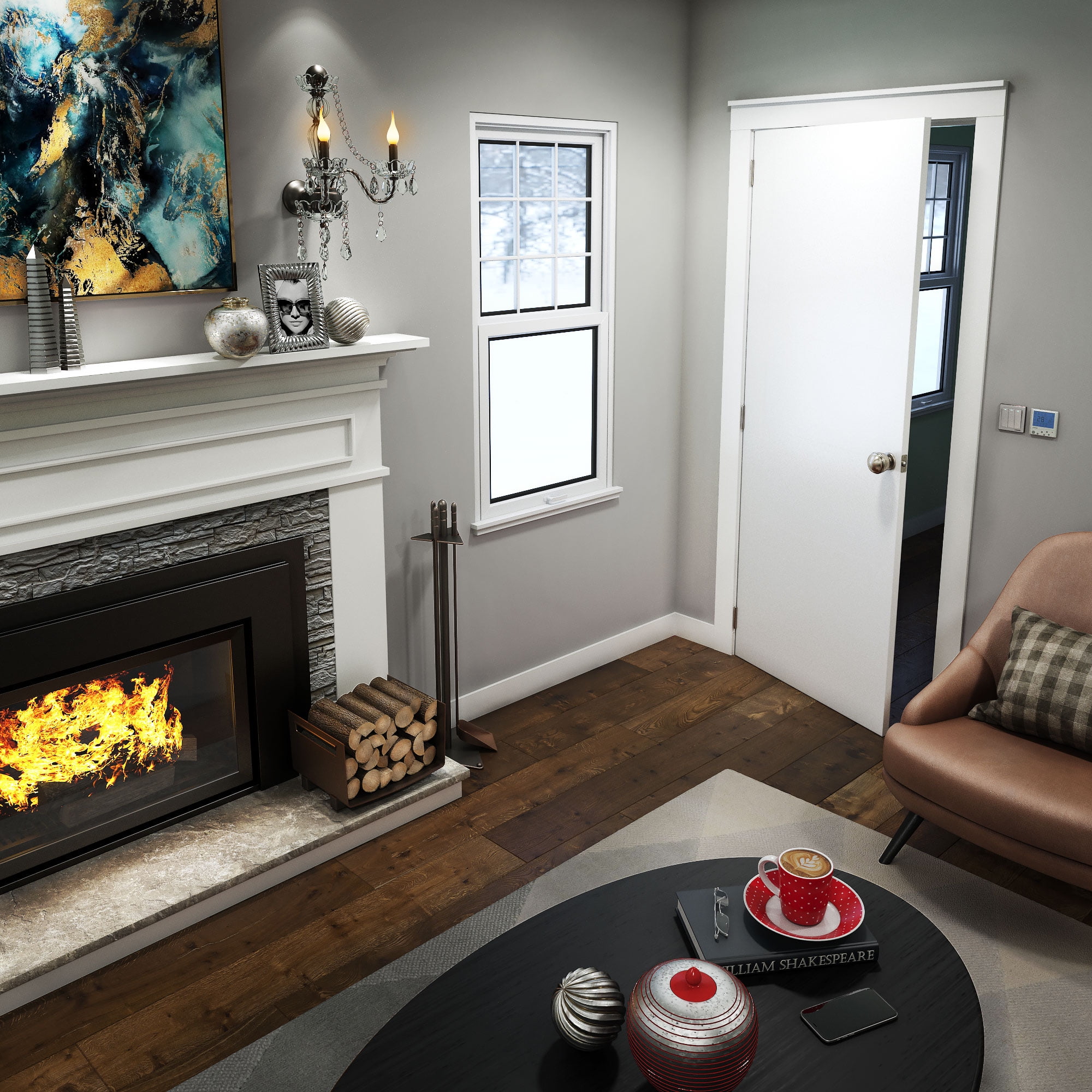 EightDoors 80" x 24" x 1-3/8" Semi-Solid White Primed Core Flush Wood MDF Interior Slab Door (Washington)