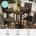 thumbnail image 5 of Martha Stewart 5-Piece Indoor-Outdoor Bar Set with 4 Patio Bar Stools and Bar Height Table with Engineered Wood Top in Brown Rattan Wicker, 5 of 11