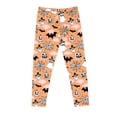 thumbnail image 2 of Odeerbi Toddler Girls Leggings Halloween Ghost Print Stretchy Tights Pants 3-8 Years Kids Soft Comfortable Ankle Length Printed Leggings Orange, 2 of 5
