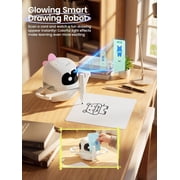 Grownsy Smart Drawing Robot for Kids, Light & Voice Guidance Education Toy with Scan, Doodle Bot with 150 Word Cards & 12 Color Pens, Montessori Painting Learning Toys for Kids Ages 3–8, Birthday Gif