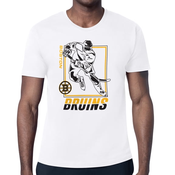 Men's Starter White Boston Bruins Player Grid T-Shirt