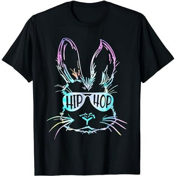 Hip Hop Happy Easter Bunny Face With Sunglasses Men Boy Kids T-Shirt