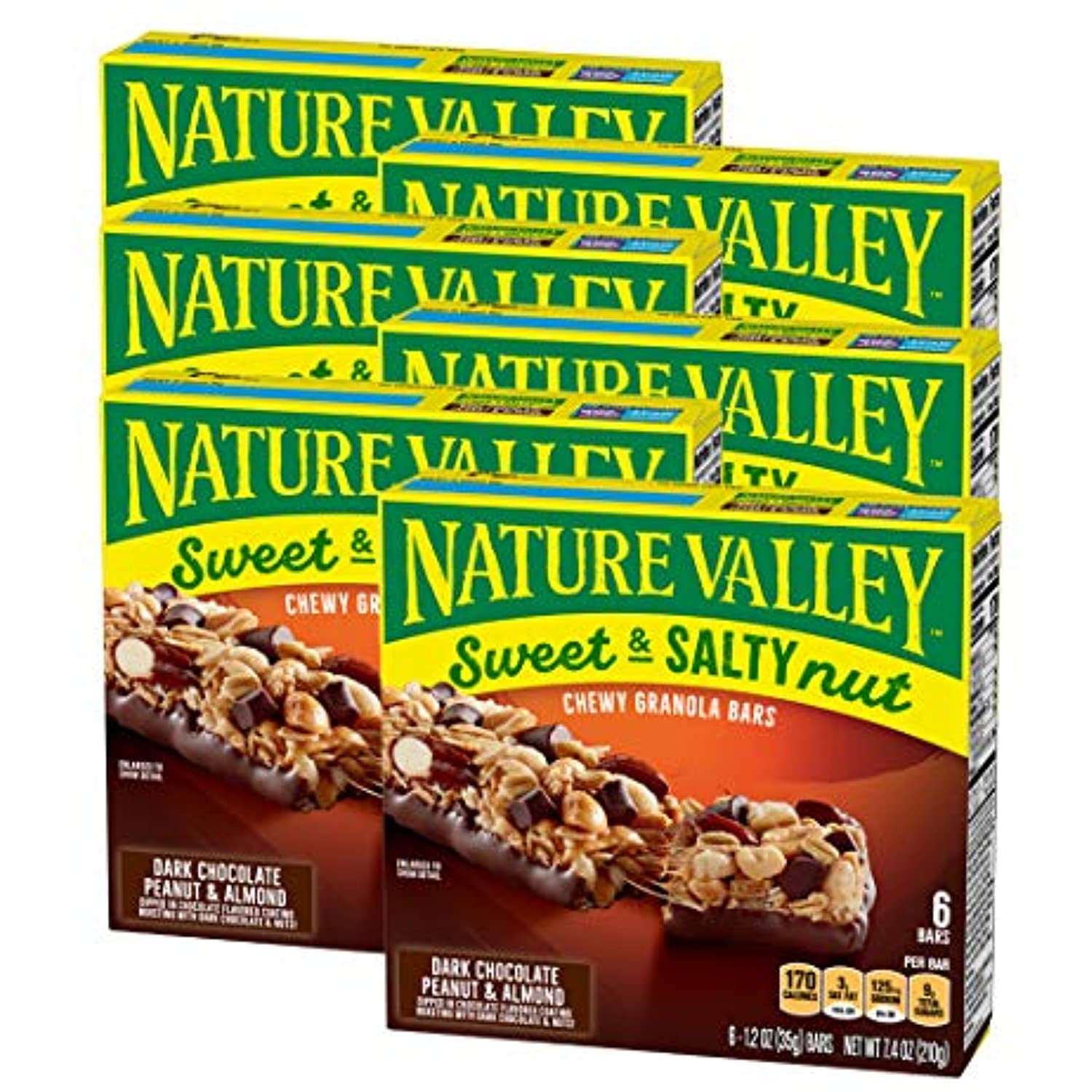 Nature Valley Granola Bars Sweet And Salty Nut Dark Chocolate Peanut & Almond 1.2 Oz 6 Ct (Pack Of 6)