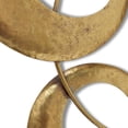 thumbnail image 6 of WHW Modernist Constellation Wall Sculpture, Golden Gilt, Circular Rods, Crinkle And Ruched Discs, Hand Welded and Painted, 41.25 inches, 6 of 7