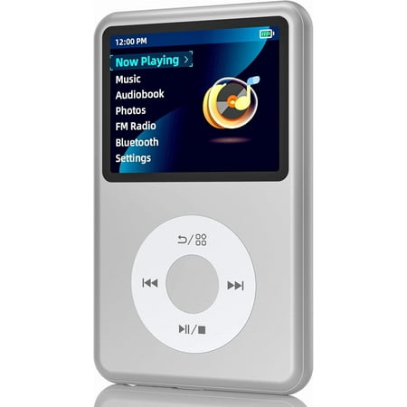 ? Bluetooth MP3 Player, 128G Upgrade, Portable Mini HiFi Sound, 2.4" Screen, Digital Music Walkman, Nice 2025 Gift, Silver