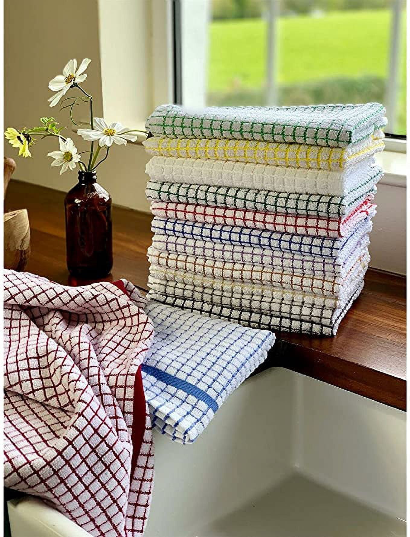 Samuel Lamont Poli-Dri 3-Piece Famous Kitchen Tea Towel Set 100% Cotton Ultra Absorbent