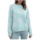 thumbnail image 2 of Suéter de cuello redondo para mujer, suéter holgado con flores, suéter de cuello redondo, blusa de manga larga de invierno, suéter para mujer, 2 of 7