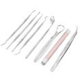 thumbnail image 4 of 8 unids/set Dental raspador de sarro dientes recoger dientes rascador de sarro boca espejo linterna, 4 of 8