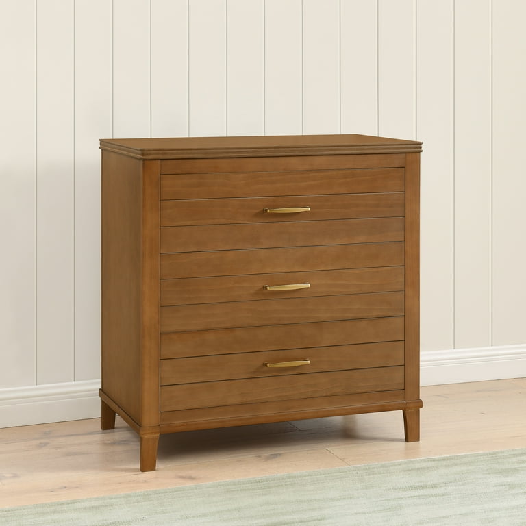 Phoebe 3 Drawer Dresser with Interlocking Drawers, Chestnut (836)