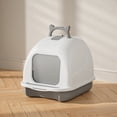 thumbnail image 2 of Thehsnt Large Cat Litter Box with Lid, Closed Kitten Litter Pan with Litter Scoop Cat Enclosed Toilet Spacious Interior Pet Supplies, 2 of 8