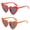 Orange,Red, variant on Heart Shaped Sunglasses for Women, Vintage Cat Eye Style Glasses UV Protection Red+Pale Pink
