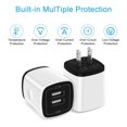 thumbnail image 5 of Hootek 2 Pack Dual Port 6FT Wall Plug Charger Block with 2Pack Charging Cord Type C Cable USB C Cables USB Brick Charger Box USB Wall Charger Block, Fast Charging Block for Samsung, Black, 5 of 8