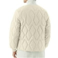 thumbnail image 3 of Timoontee Men's Oversize Coat Casual Comfy Stand Collar Coats Padded Warm Coats Solid Zip Up Quilted Outerwear Coat Fall Winter Clothes Beige XL, 3 of 8